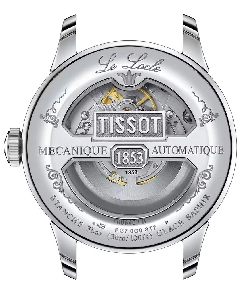 商品Tissot|Men's Swiss Automatic Le Locle Powermatic 80 Open Heart Stainless Steel Bracelet Watch 39mm,价格¥6340,第3张图片详细描述