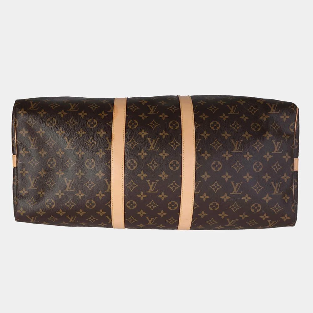 商品[二手商品] Louis Vuitton|Louis Vuitton Brown Monogram Canvas Keepall Bandouliere 55 Duffel Bag,价格¥17297,第4张图片详细描述