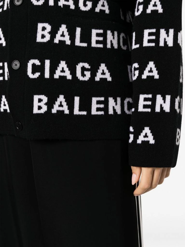 商品Balenciaga|BALENCIAGA - Allover Logo Wool Cardigan,价格¥9982,第2张图片详细描述