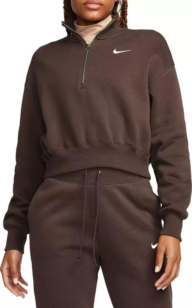 商品NIKE|Nike Women's Sportswear Phoenix Fleece Oversized 1/2-Zip Crop Sweatshirt,价格¥276,第1张图片