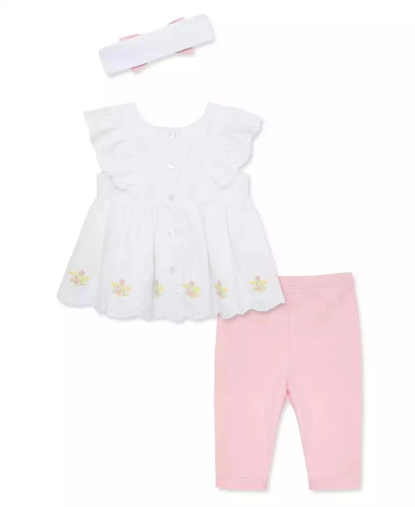 商品Little Me|Baby Girls Pretty Eyelet Set with Headband,价格¥180,第2张图片详细描述