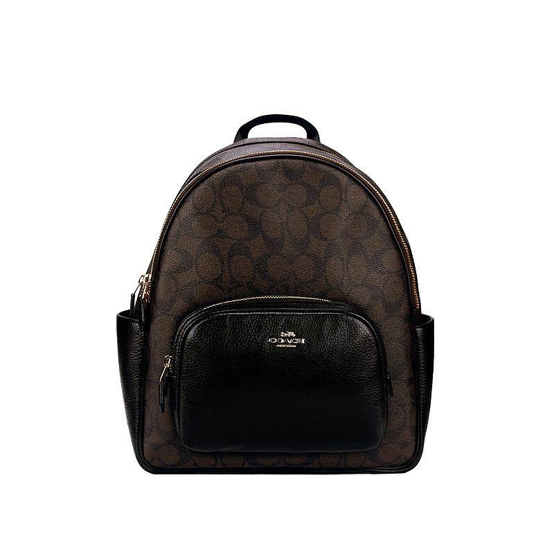商品Coach|美国直邮coach 女士 双肩包深棕色配黑色5671IMAA8,价格¥2890,第1张图片