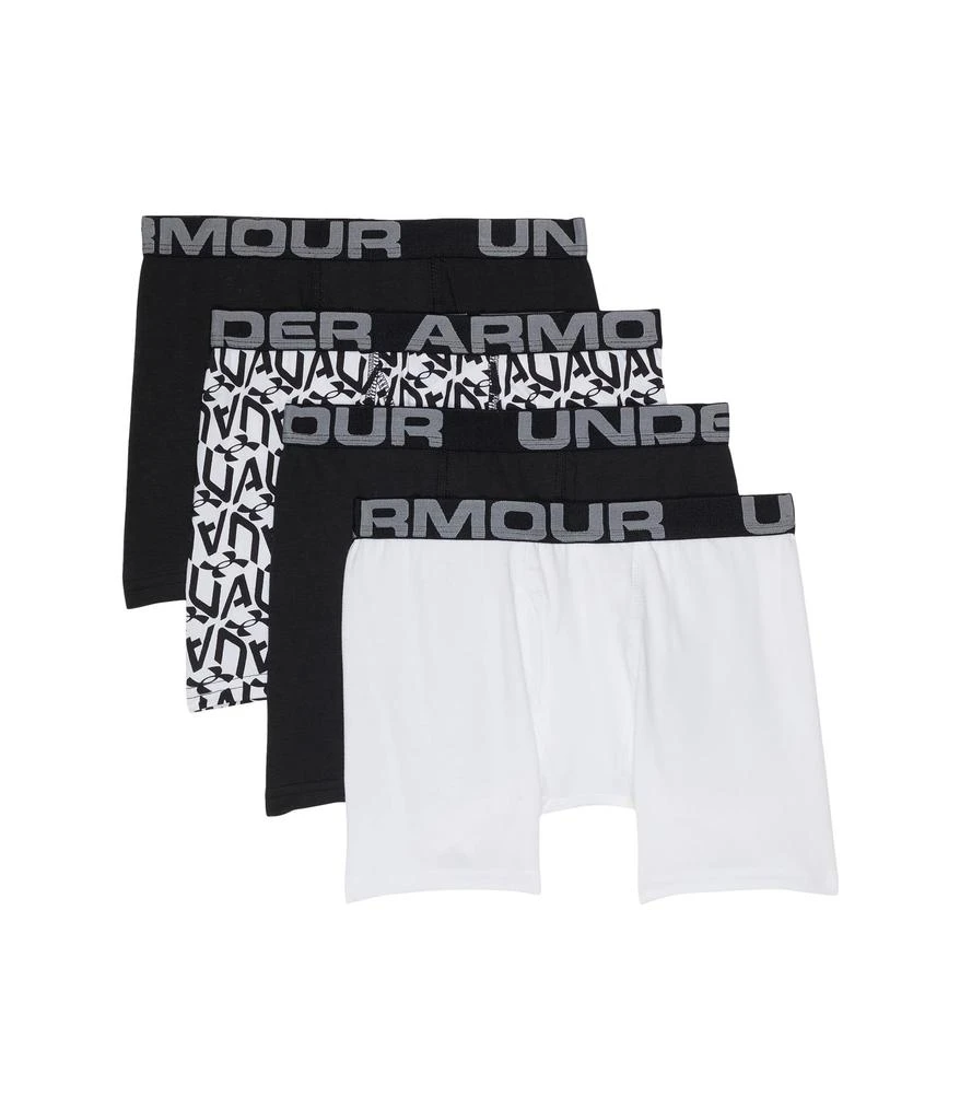 商品Under Armour|4-Pack Cube Logo Cotton Boxer Set (Big Kids),价格¥194,第1张图片