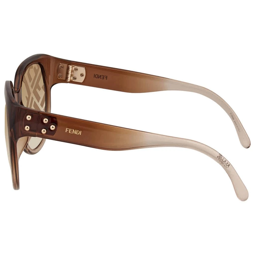 商品Fendi|Fendi Brown- Gold Square Ladies Sunglasses FF 0403/G/S 009Q 60,价格¥1280,第3张图片详细描述