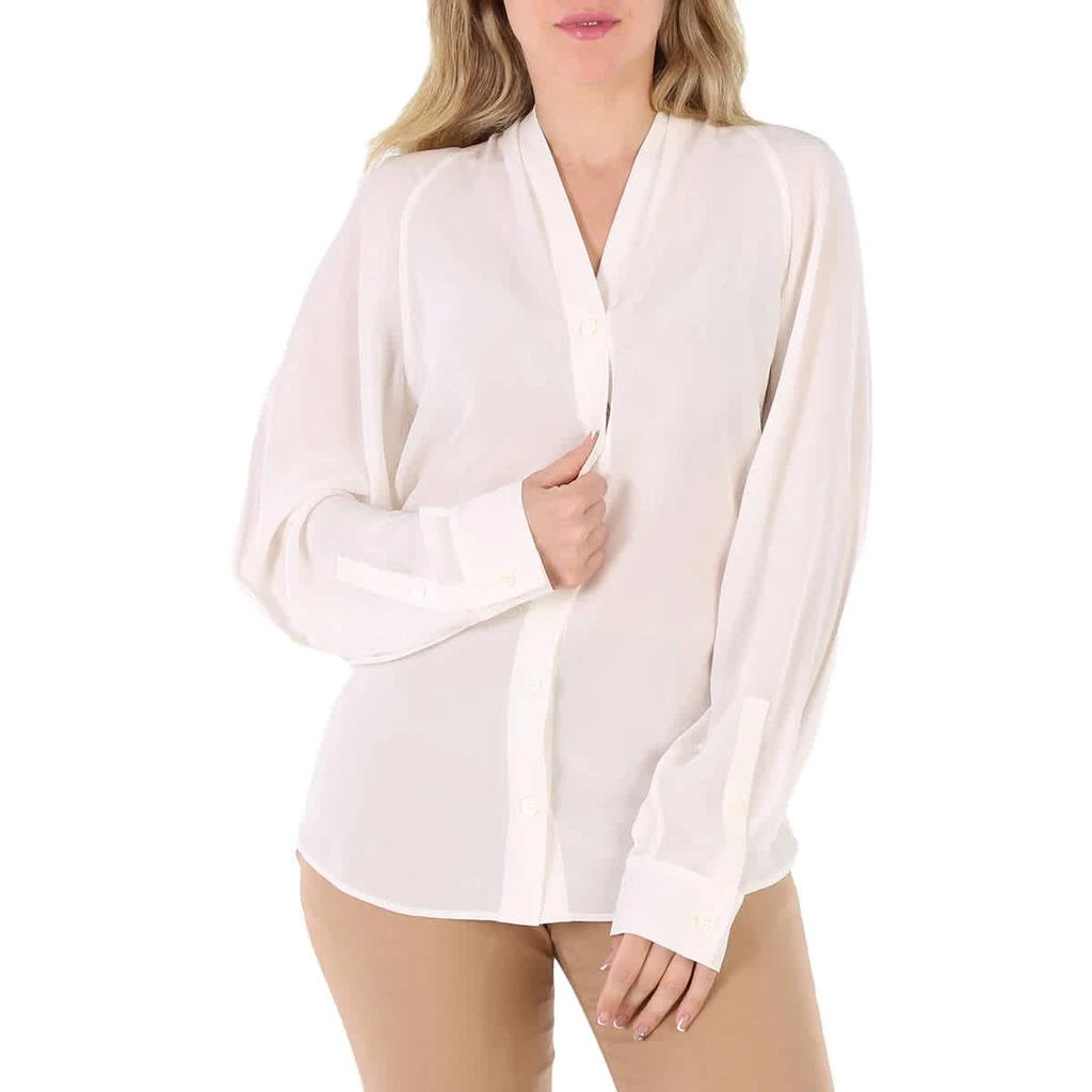 商品Burberry|Ladies Natural White Fion Long-Sleeve Shirt,价格¥1731,第1张图片