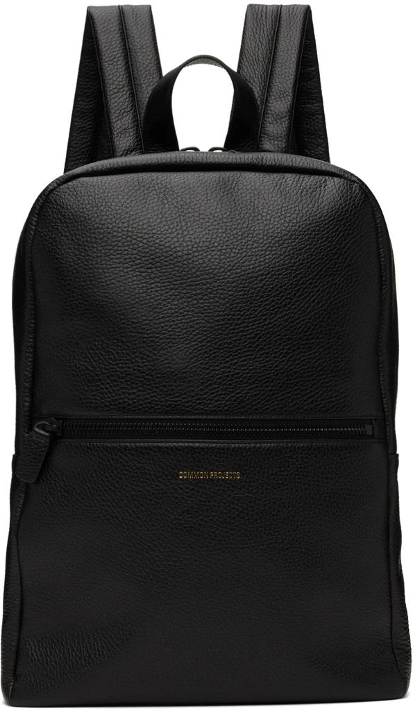 商品Common Projects|Black Textured Leather Simple Backpack,价格¥4889,第1张图片