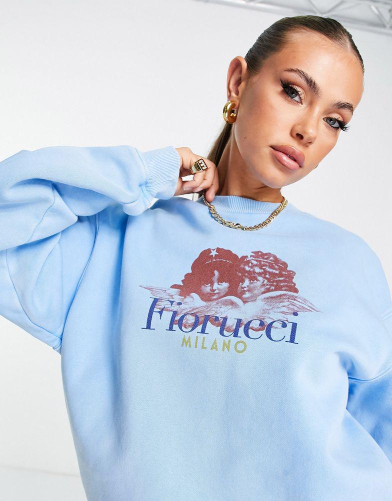 Fiorucci milano angels boxy sweatshirt in blue商品第3张图片规格展示