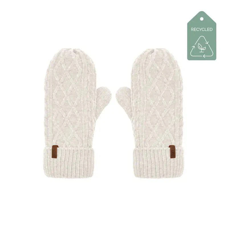 商品Pudus|Recycled Mittens Chenille Knit Cloud ONE SIZE,价格¥159,第1张图片