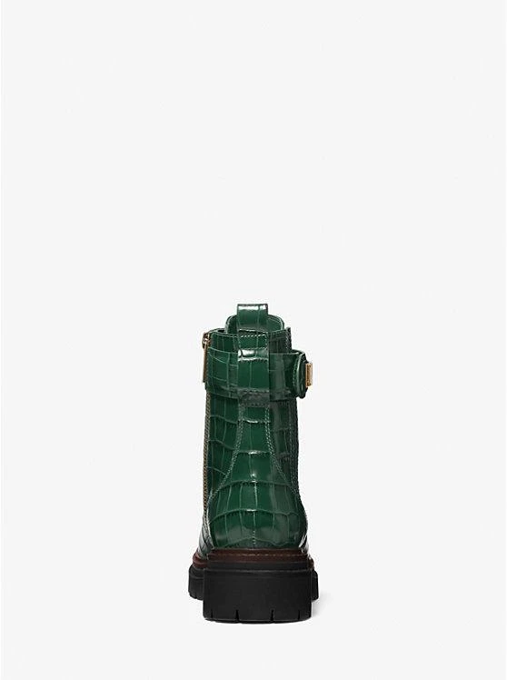 商品Michael Kors|Stark Crocodile Embossed Leather Combat Boot,价格¥1026,第4张图片详细描述