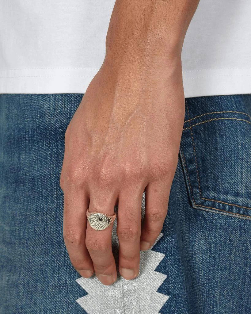 Black Diamond Globe Signet Ring Silver 商品