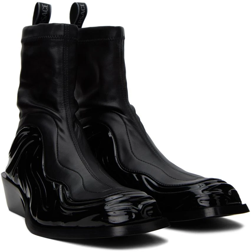 商品Versace|Black Solare Boots,价格¥3066,第4张图片详细描述