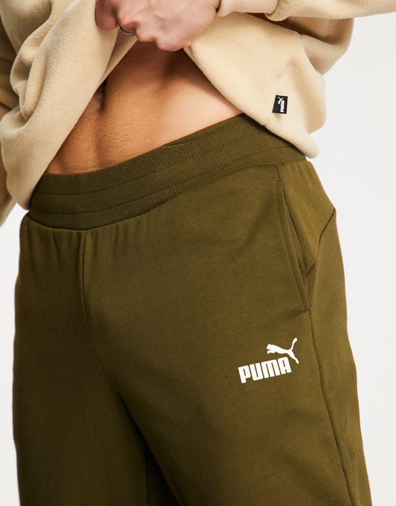 Puma essentials small logo joggers in khaki商品第3张图片规格展示