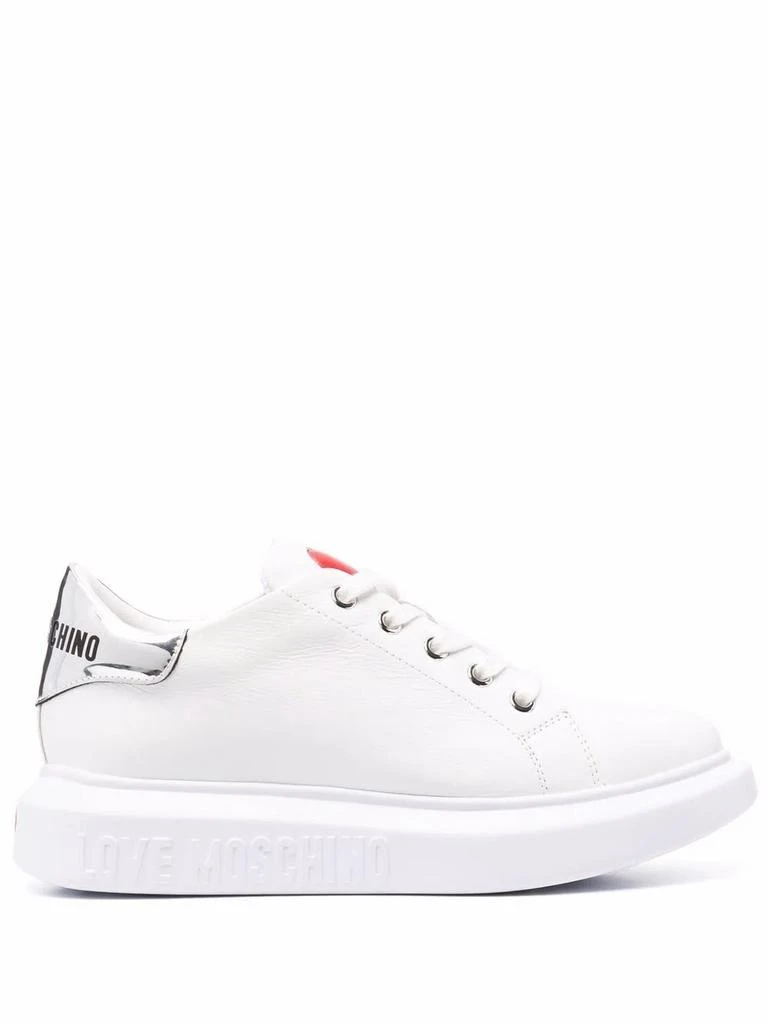 商品Love Moschino|Love Moschino Womens White Leather Sneakers,价格¥1986,第1张图片