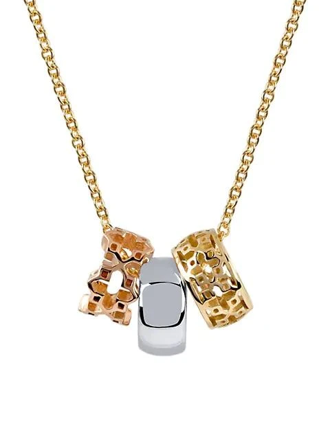 商品Birks|Muse Two-Tone 18K Gold & Sterling Silver 3-Ring Pendant Necklace,价格¥9746,第1张图片