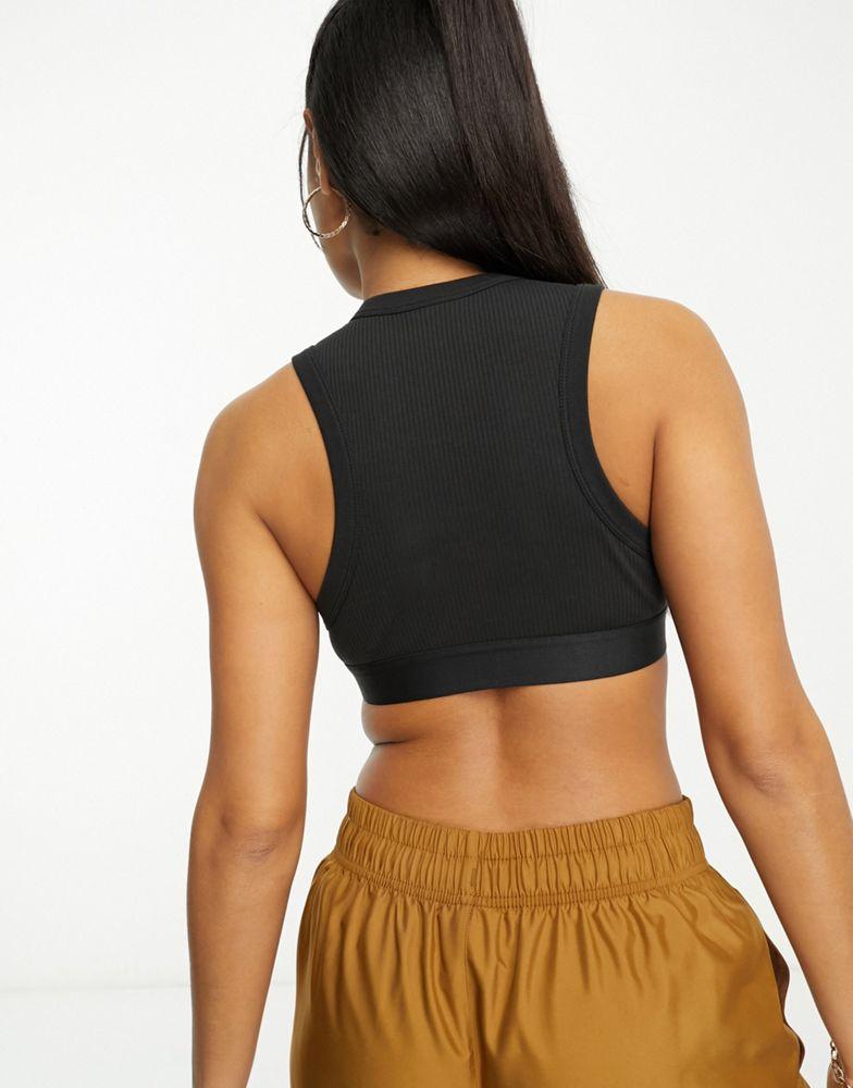 Nike trend ribbed crop tank vest top in black商品第2张图片规格展示