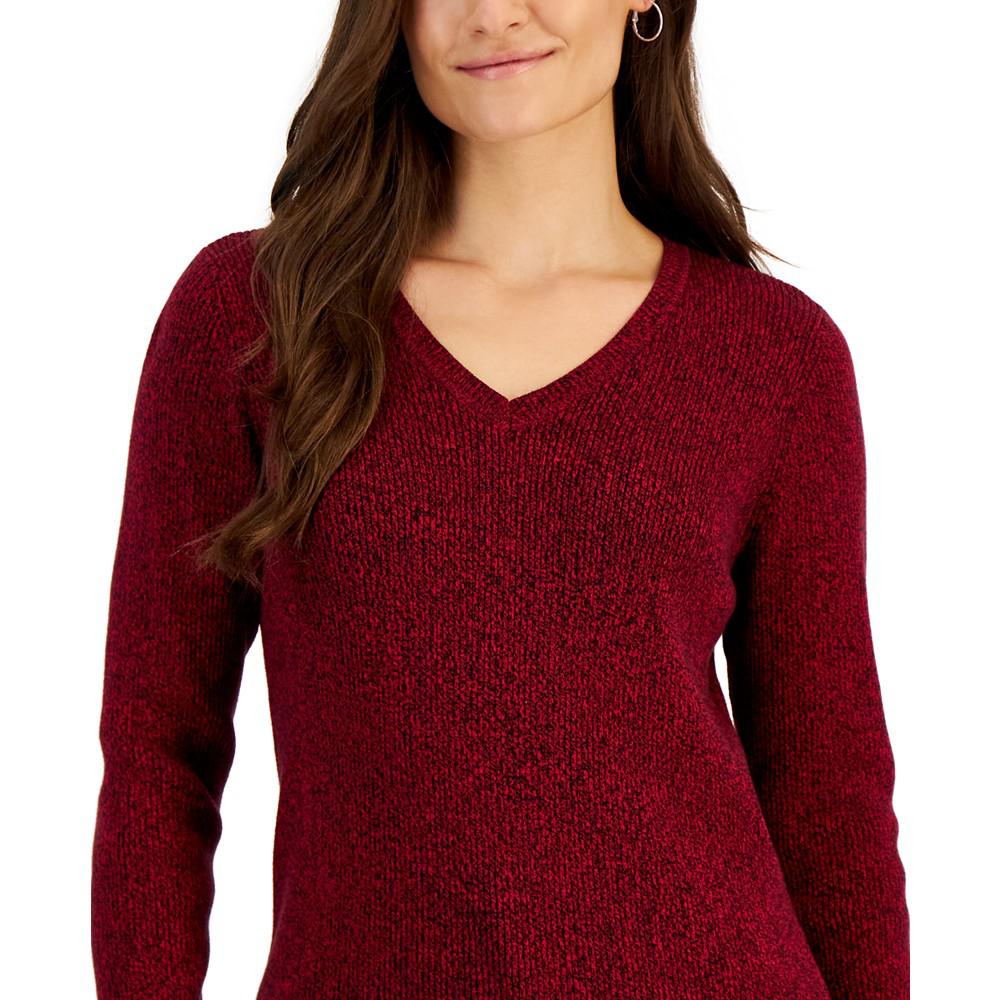 Women's V-Neck Ribbed Sweater, Created for Macy's商品第3张图片规格展示