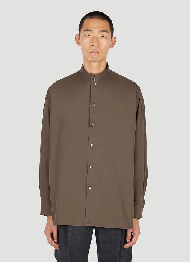 商品Lemaire|Mock Neck Shirt in Brown,价格¥2550,第1张图片