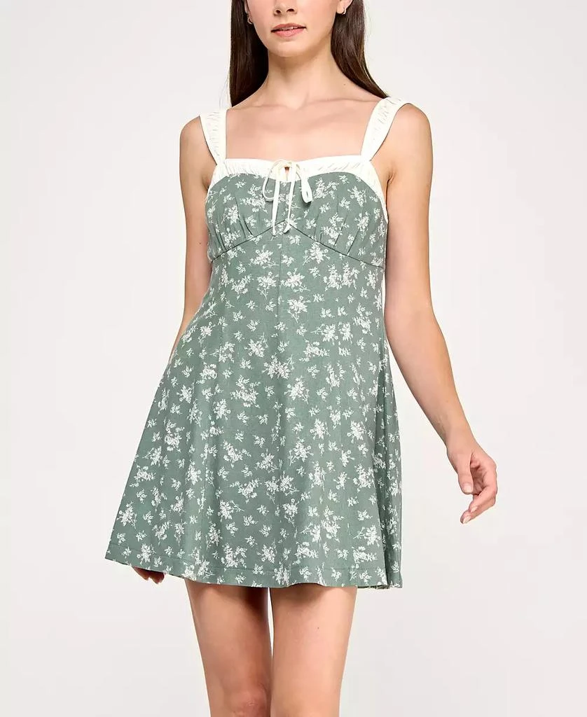 商品Trixxi|Juniors' Printed Contrast-Trim Sleeveless Fit & Flare Dress,价格¥440,第2张图片详细描述