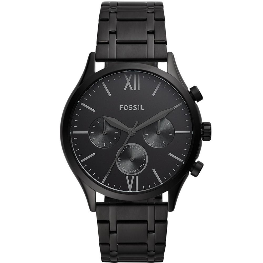 商品Fossil|Men's Fenmore Multifunction Black Bracelet Watch 44mm,价格¥654,第1张图片