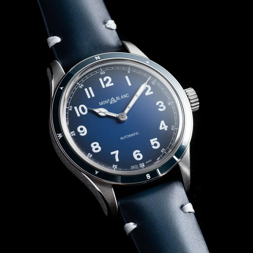 商品MontBlanc|Montblanc 1858 Blue Dial Stainless Steel Men's Automatic Watch 126758,价格¥14207,第2张图片详细描述