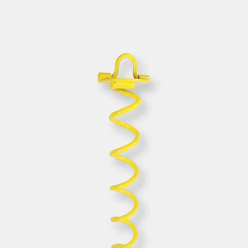 商品Sunnydaze Decor|16" Powder-Coated Steel Yellow Spiral Anchor/Stake for Tarps and Tents,价格¥150,第1张图片