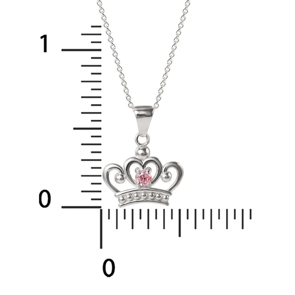 Cubic Zirconia 18" Tiara Pendant Necklace in Sterling Silver商品第4张图片规格展示