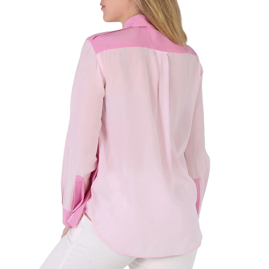 商品Burberry|Ladies Beckierl Pale Candy Pink Panelled Silk Crepe-De-Chine Shirt,价格¥1108,第3张图片详细描述