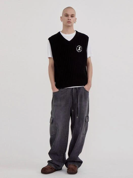 商品Rest&Recreation|Rr Oversize Knit Vest - Black,价格¥1389,第4张图片详细描述