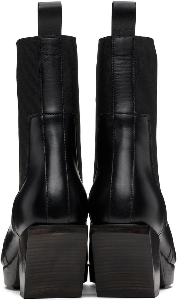 Black Leather Sliver Boots商品第2张图片规格展示