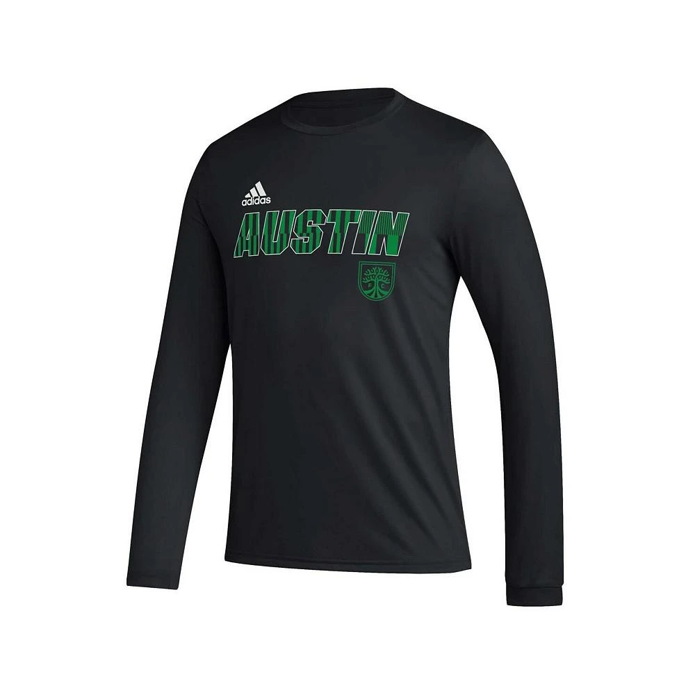 商品Adidas|Men's Black Austin FC Jersey Hook AEROREADY Long Sleeve T-shirt,价格¥329,第2张图片详细描述