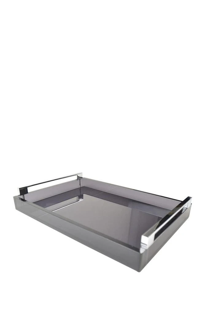 商品R16 HOME|Silver Handle Smokey Black Tray,价格¥935,第1张图片