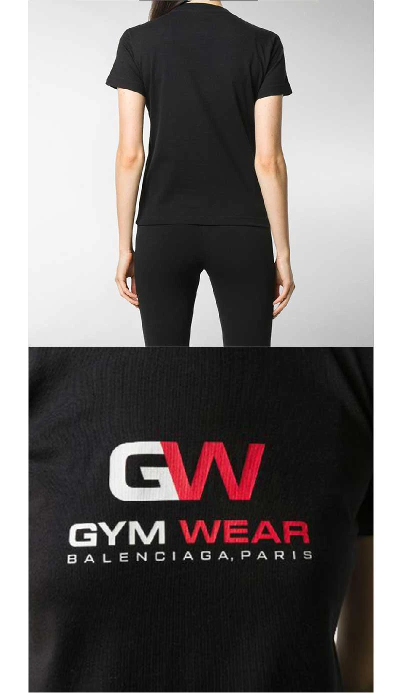 商品Balenciaga|GYM WEA黑色印花T恤仅剩M码【香港仓极速发货】,价格¥3675,第2张图片详细描述