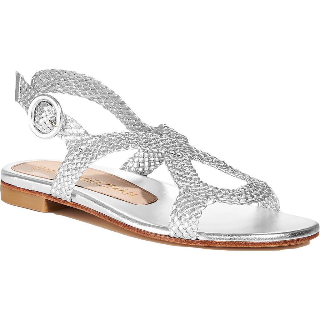 商品Stuart Weitzman|Stuart Weitzman Womens Teodora Leather Woven Slingback Sandals,价格¥825-¥994,第4张图片详细描述