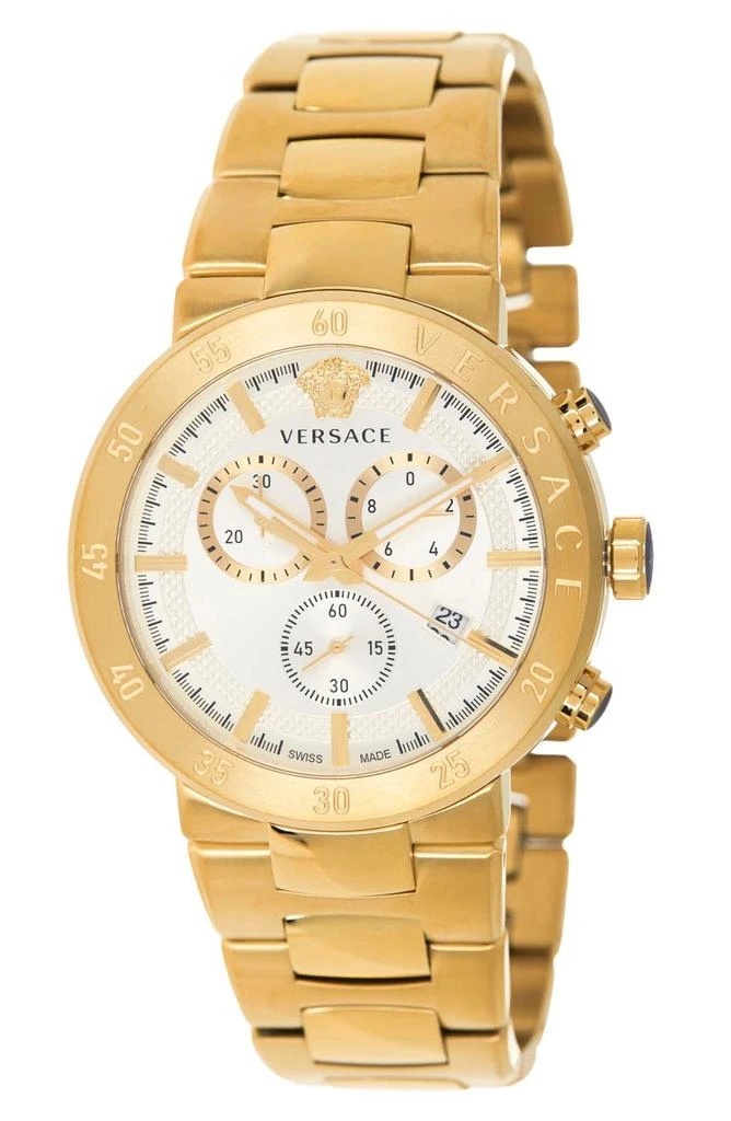 商品Versace|Chronograph Stainless Steel Bracelet Strap Watch, 43mm,价格¥5579,第1张图片