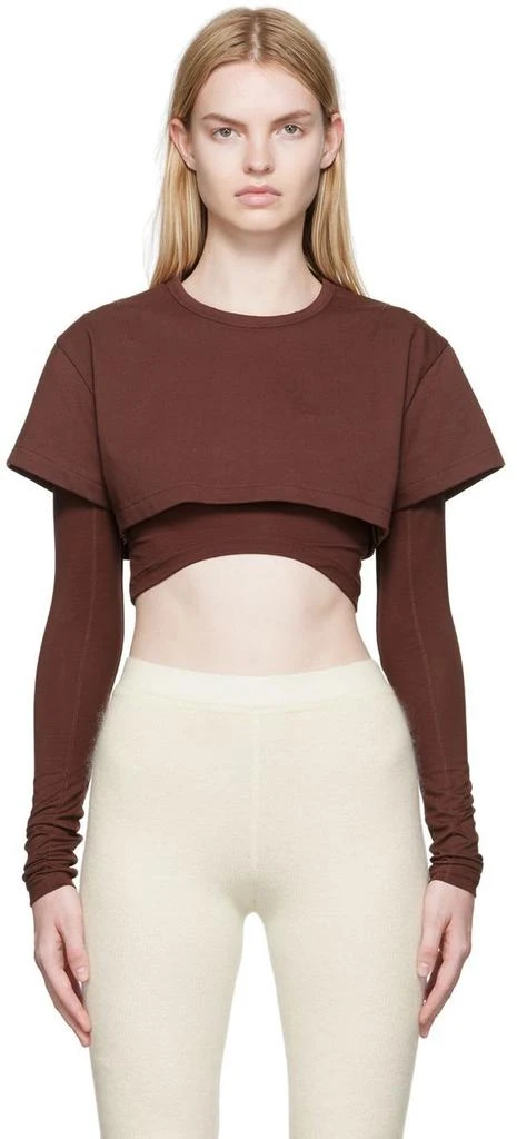 商品Jacquemus|Brown ‘Le Double’ T-Shirt,价格¥386,第1张图片