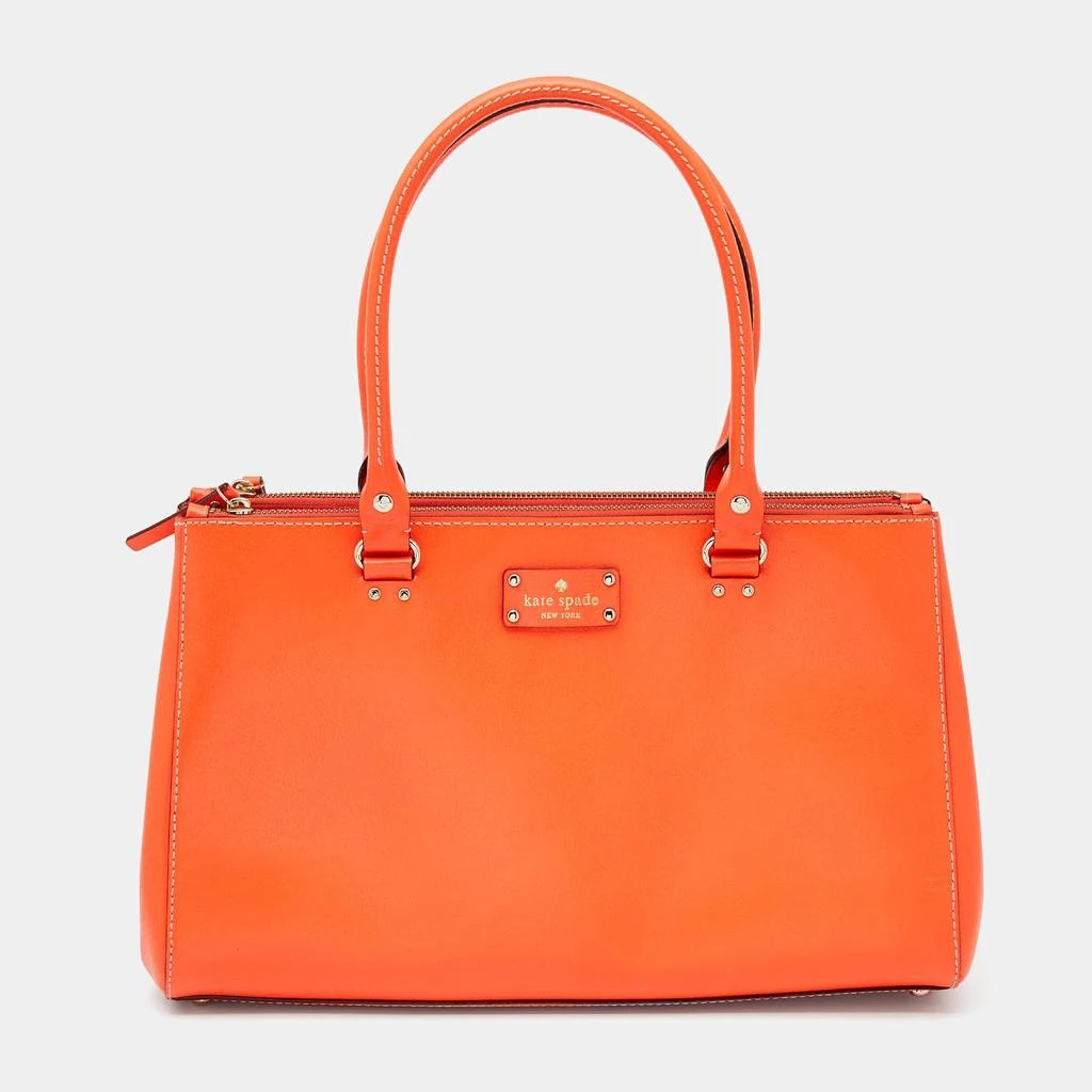 商品[二手商品] Kate Spade|Kate Spade Bright Orange Leather Martine Wellesley Tote,价格¥1037,第1张图片