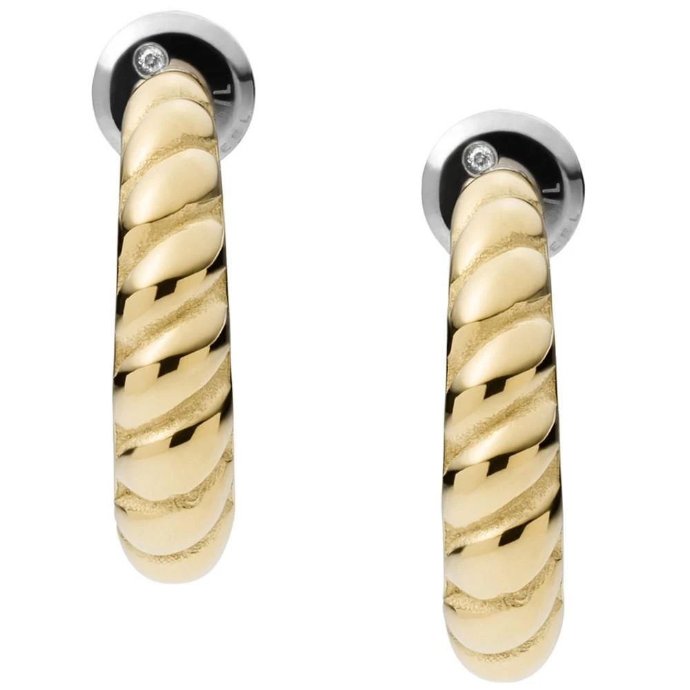 商品Fossil|Sadie Vintage-Like Twists Stainless Steel Hoop Earrings,价格¥339,第1张图片