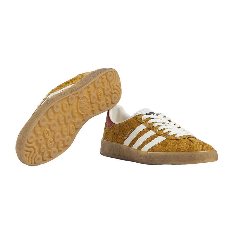 【预售3-7天】GUCCI/古驰 22年秋冬新款 adidas联名系列 女士米色/棕色老花帆布配可持续材料Demetra白色三条纹运动鞋帆布鞋707868UWV207162 商品