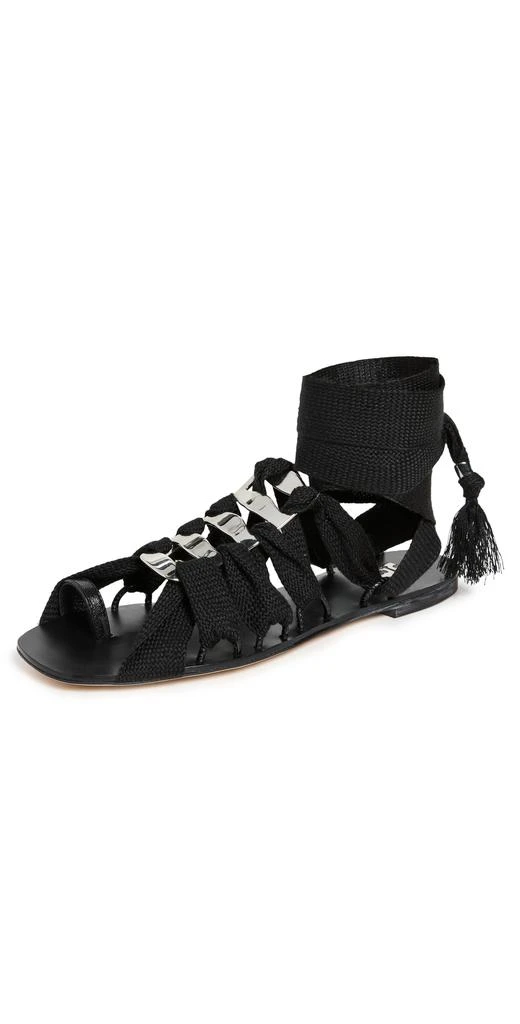 商品Tory Burch|Tory Burch 汤丽柏琦 缎带系带凉鞋,价格¥732,第1张图片