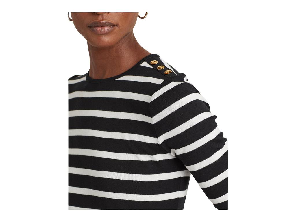 Striped Button-Shoulder Top商品第3张图片规格展示