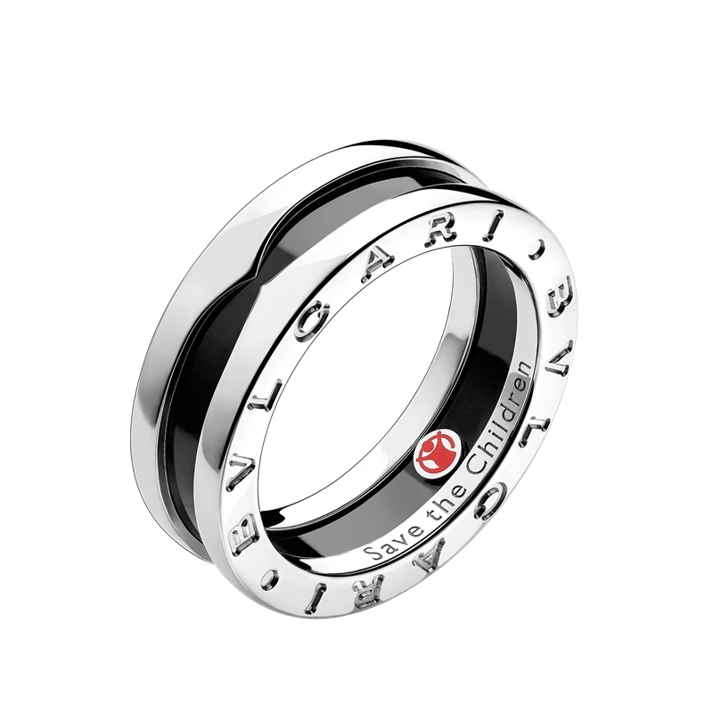 商品[国内直发] BVLGARI|BVLGARI(宝格丽) 慈善款 男女通用纯银镶嵌黑色陶瓷戒指 ,价格¥3713,第1张图片