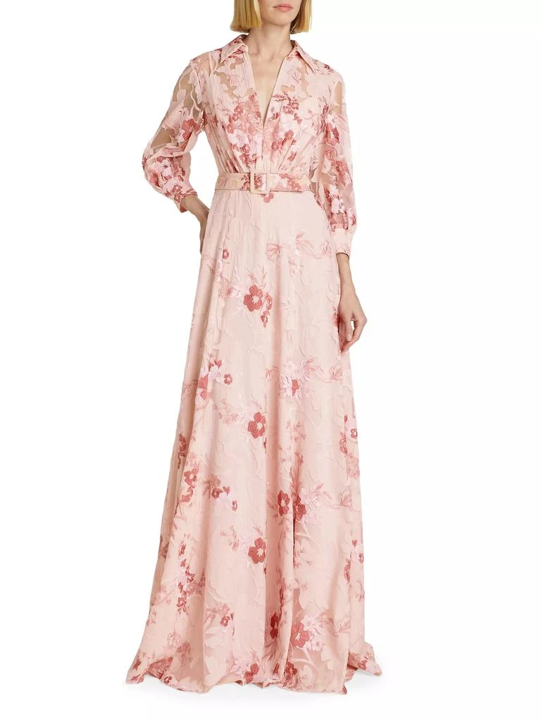 商品Badgley Mischka|Lace Belted Gown,价格¥5350,第2张图片详细描述