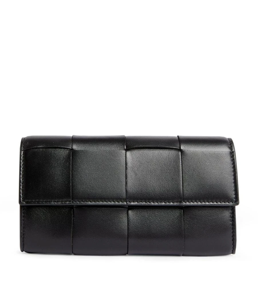 商品Bottega Veneta|Leather Intreccio Flap Wallet,价格¥6925,第1张图片