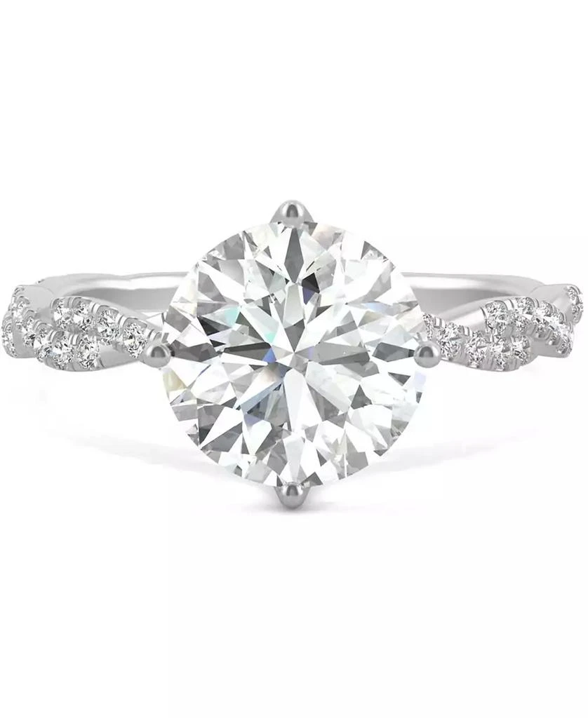 商品Charles & Colvard|Moissanite Twist Engagement Ring (2-1/3 ct. t.w. DEW) in 14k White Gold,价格¥12182,第2张图片详细描述