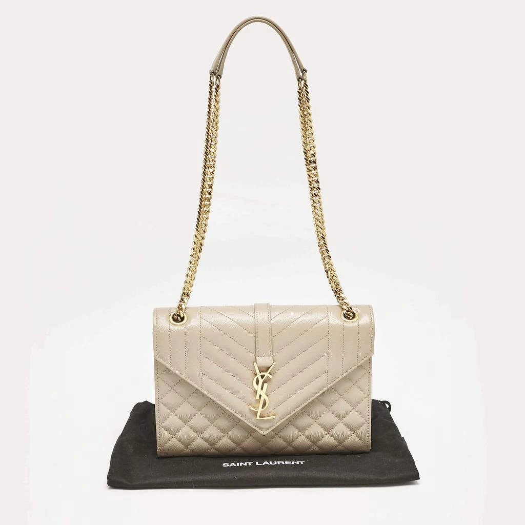 Saint Laurent Beige Mix Matelassé Leather Medium Envelope Chain Bag 商品