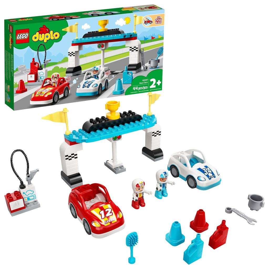 LEGO DUPLO Town Race Cars 10947 Cool Car-Race Building Toy; Imaginative, Developmental Playset for Toddlers and Kids; New 2021 (44 Pieces)商品第1张图片规格展示