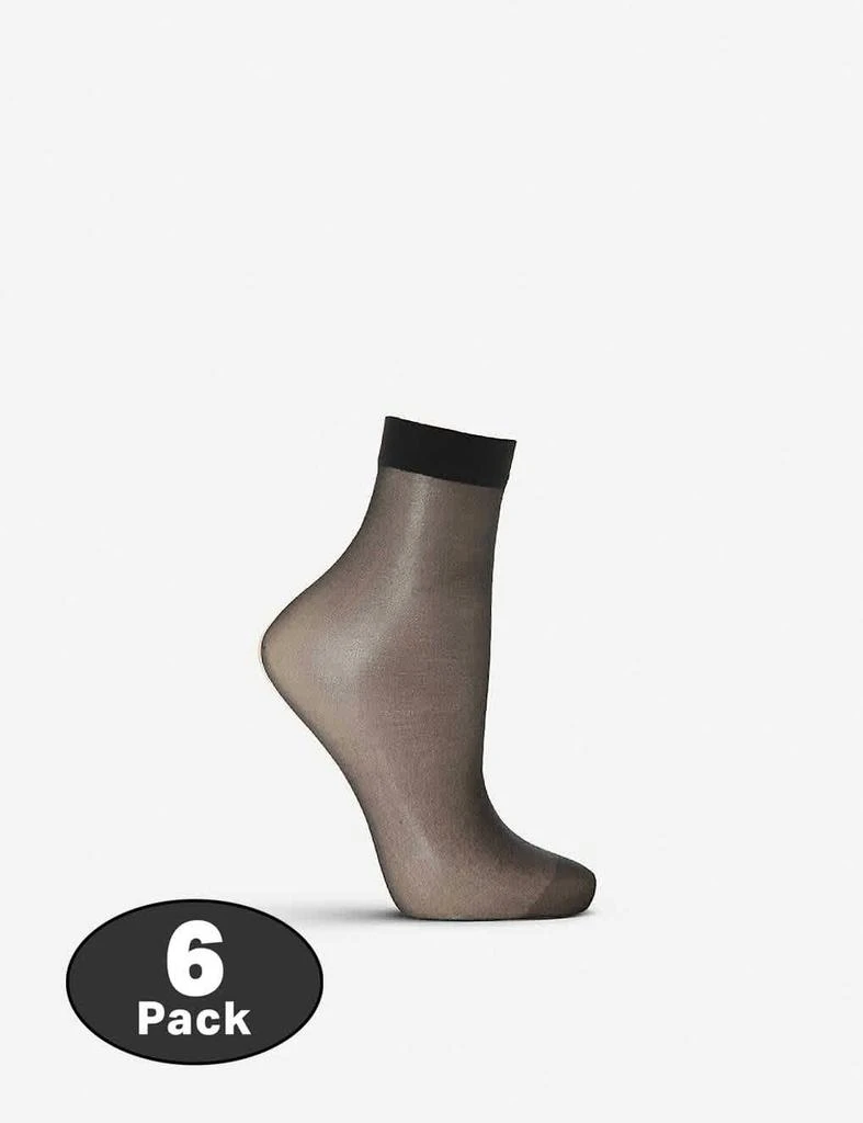 商品Wolford|Wolford Black Nude 8 Transparent Socks Set of 6, Size Medium,价格¥156,第2张图片详细描述