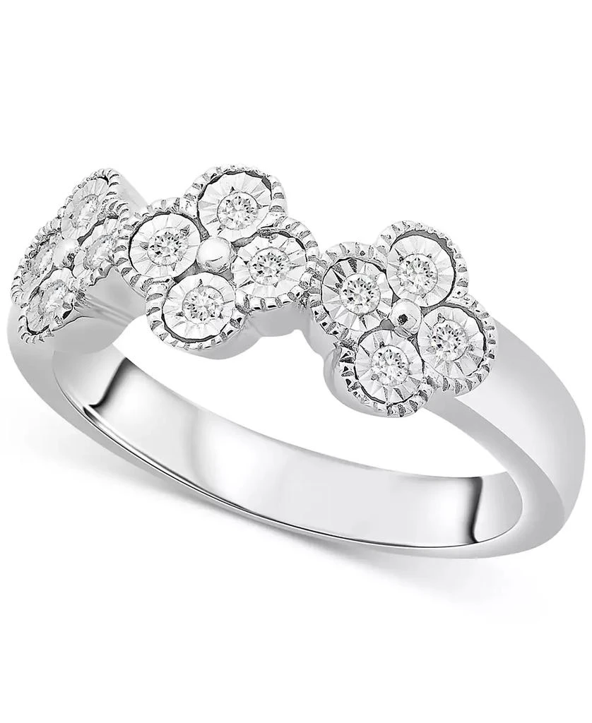 商品Macy's|Diamond Quatrefoil Ring (1/6 ct. t.w.) in Sterling Silver,价格¥477,第1张图片