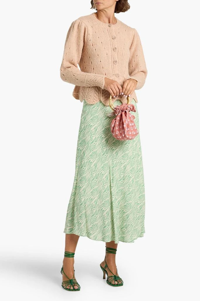 商品Farm Rio|Ruffled pointelle and cable-knit cardigan,价格¥702,第2张图片详细描述