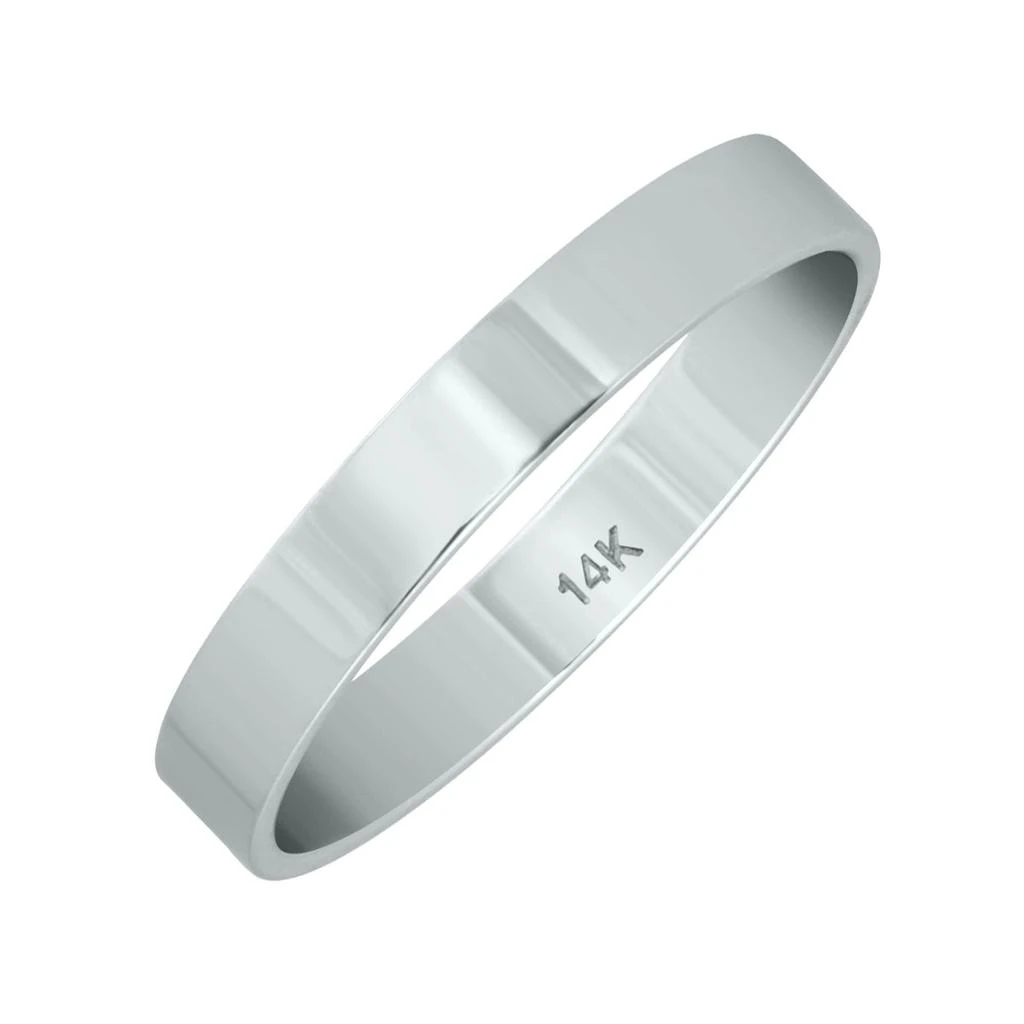 商品SSELECTS|3Mm Flat Comfort Fit Wedding Band In 14K White Gold,价格¥2676,第3张图片详细描述